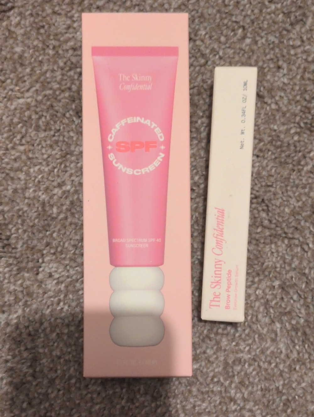 The Skinny Confidential Caffeinated SPF Sunscreen And Peptide Brow Serum